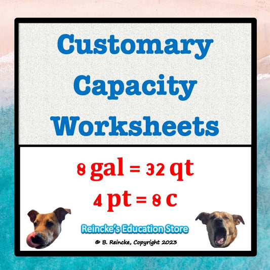 Customary Capacity Practice Worksheets