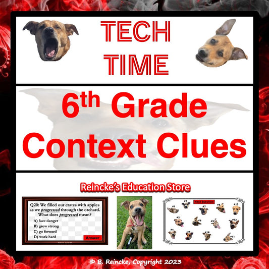 6th Grade Context Clues Tech Time (INTERACTIVE REVIEW GAME!)