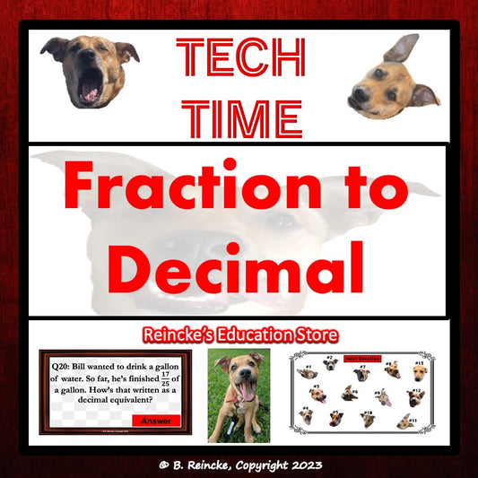 Converting Fractions to Decimals Tech Time (INTERACTIVE REVIEW GAME!)