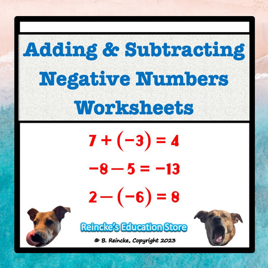 Adding and Subtracting Negative Numbers Practice