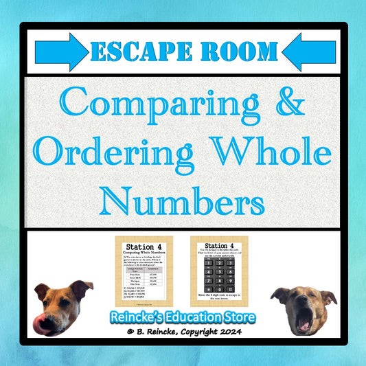 Comparing and Ordering Numbers Escape Room Game (Digital or Paper)- 4th Grade