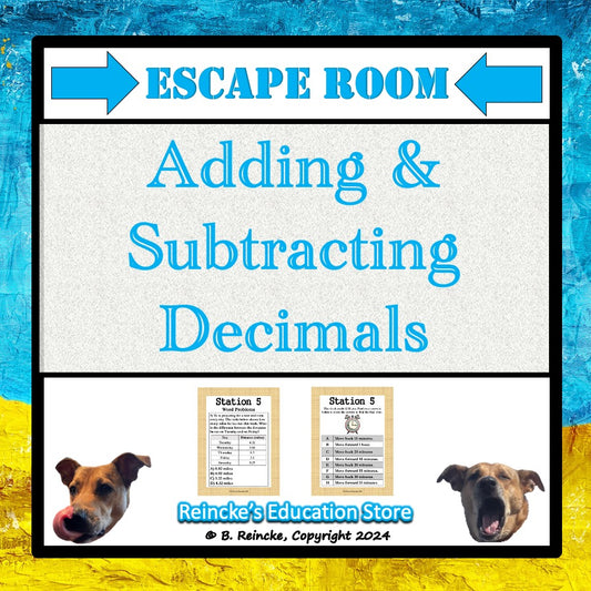 Adding & Subtracting Decimals Escape Room Game (4th Grade- Digital or Paper)