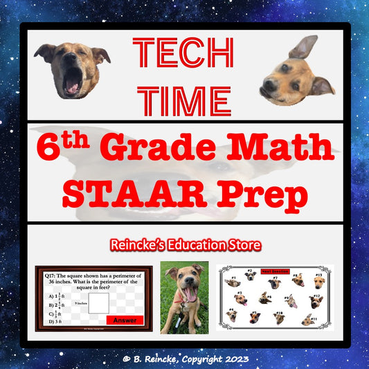 6th Grade Math STAAR Tech Time (INTERACTIVE REVIEW GAME!)