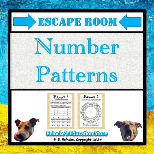 Number Patterns Escape Room Game (Digital or Paper) 4th Grade (4.5B)