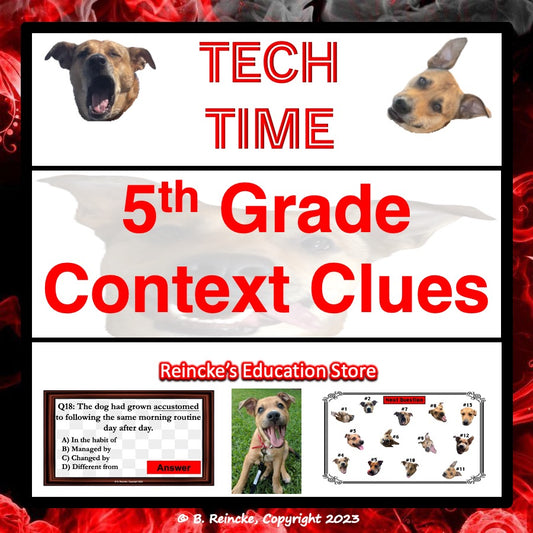 5th Grade Context Clues Tech Time (INTERACTIVE ELA REVIEW GAME!)