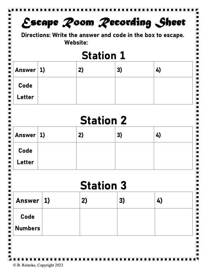 Elapsed Time Escape Room Game (Digital or Paper)