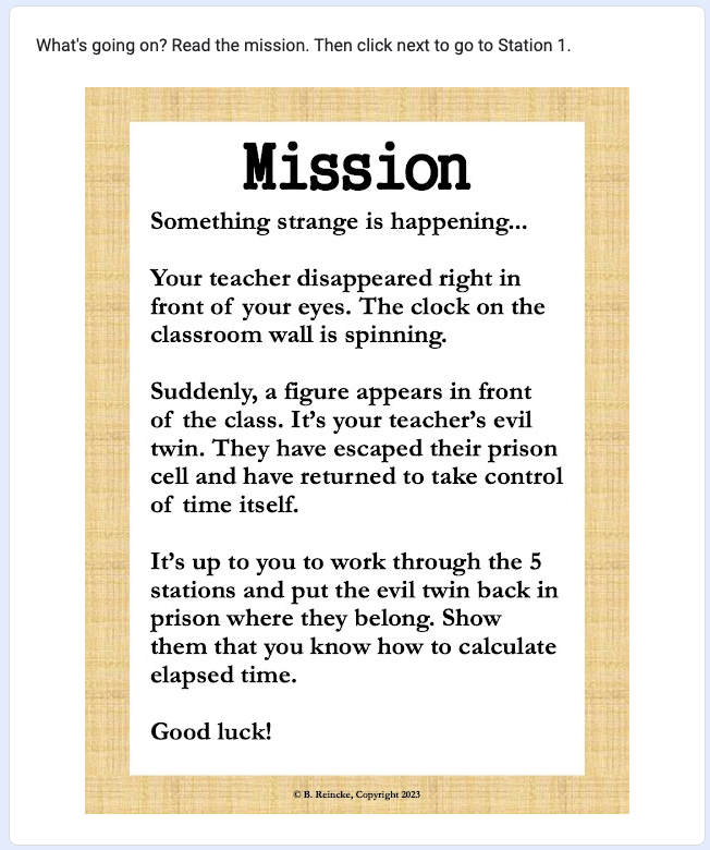 Elapsed Time Escape Room Game (Digital or Paper)