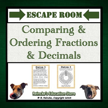 Comparing & Ordering Fractions and Decimals Escape Room (Digital or Paper)