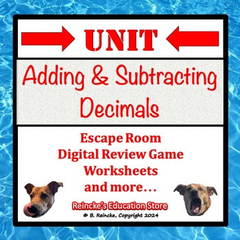 Adding & Subtracting Decimals Unit (5th Grade games, worksheets, notebook, etc.)