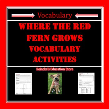 Where the Red Fern Grows Vocabulary Activities
