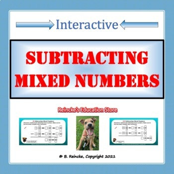 Subtracting Mixed Numbers Digital Activity (Google Slide)