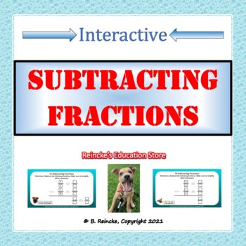 Subtracting Fractions Digital Activity (Google Slide)