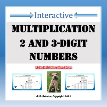 Multiplication Digital Activity with 2 and 3-Digits (Google Slides)