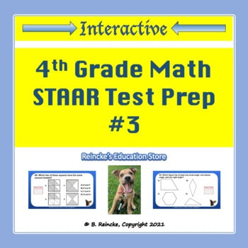 4th Grade Math STAAR Interactive Practice #3 (Digital- Google Slides)