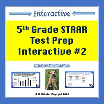 5th Grade Math STAAR Interactive Practice #2 (Digital- Google Slides)