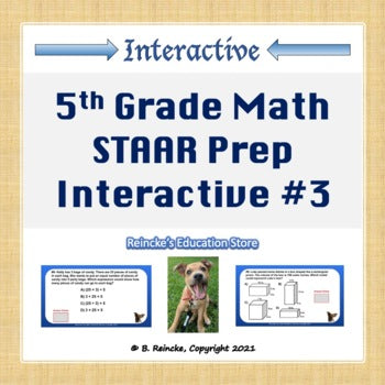 5th Grade Math STAAR Interactive Practice #3 (Digital- Google Slides)
