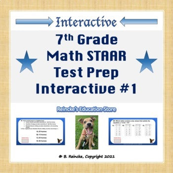 7th Grade Math STAAR Interactive Practice #1 (Digital- Google Slides)