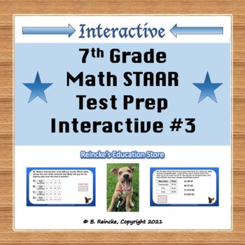 7th Grade Math STAAR Interactive Practice #3 (Digital- Google Slides)