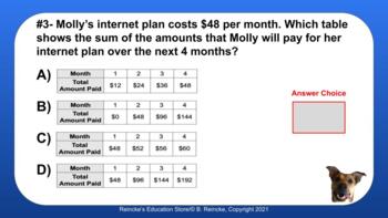 7th Grade Math STAAR Interactive Practice #3 (Digital- Google Slides)