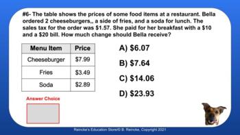 7th Grade Math STAAR Interactive Practice #3 (Digital- Google Slides)