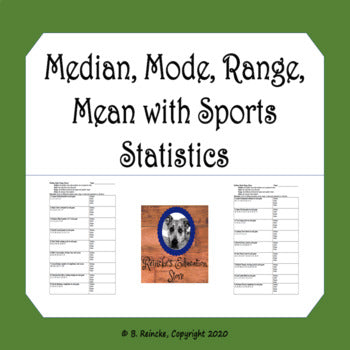 Median, Mode, Range, and Mean with Sports Statistics