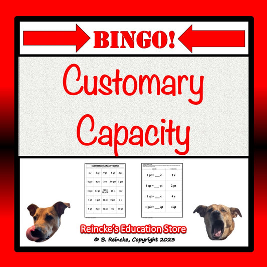 Customary Capacity Bingo (30 pre-made cards!)