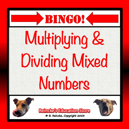 Multiplying and Dividing Mixed Numbers Bingo (30 pre-made cards!)