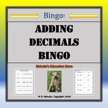 Adding Decimals Bingo (30 pre-made cards!)