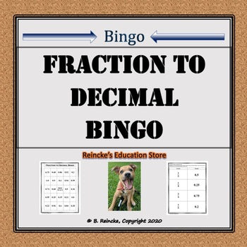 Fraction to Decimal Bingo (30 pre-made cards!)