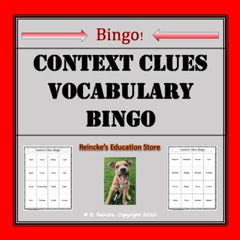 Context Clues Vocabulary Bingo (30 pre-made cards!)