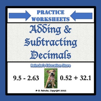 Adding and Subtracting Decimals Practice Worksheets