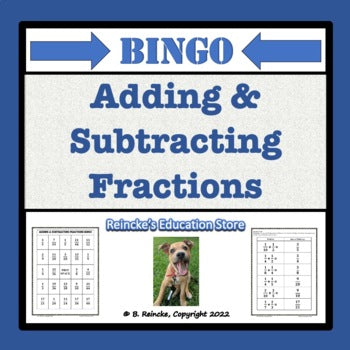 Adding and Subtracting Fractions Bingo (30 pre-made cards!)