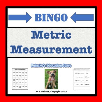 Metric Measurement Bingo (30 pre-made cards!)