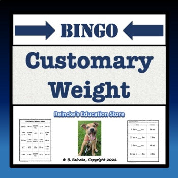 Customary Weight Bingo (30 pre-made cards!)