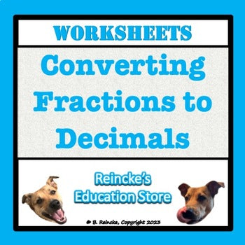 Converting Fractions to Decimals Practice Worksheets