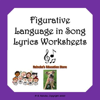 Figurative Language in Song Lyrics Worksheets