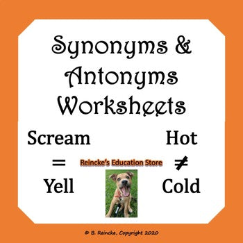 Synonyms and Antonyms Worksheets