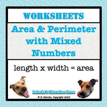 Area and Perimeter with Mixed Numbers Worksheets