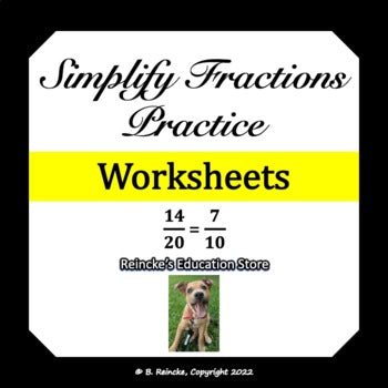 Simplify Fractions Worksheets for Practice