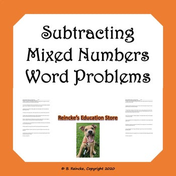 Subtracting Mixed Numbers Word Problems