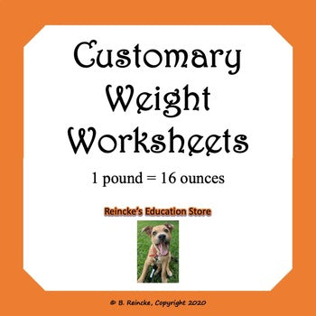 Customary Weight Worksheets