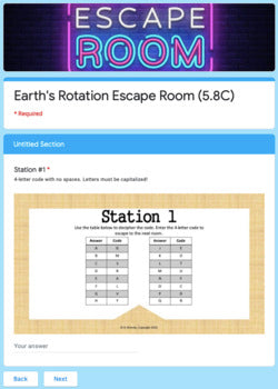 Earth's Rotation Escape Room (5.8C)