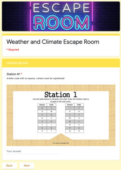 Weather and Climate Escape Room (5.8A)