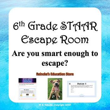 6th Grade Math STAAR Escape Room (Digital or Paper)