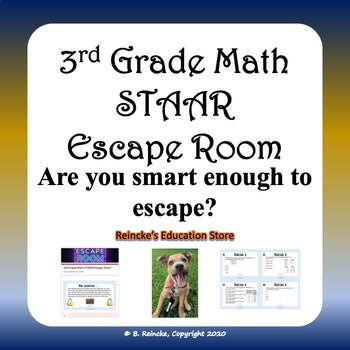 3rd Grade Math STAAR Escape Room (Digital or Paper)