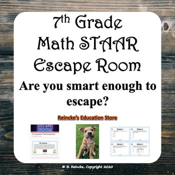 7th Grade Math STAAR Escape Room (Digital or Paper)