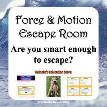 Force and Motion Escape Room (TEKS 6.8abcd) (Digital or Paper)