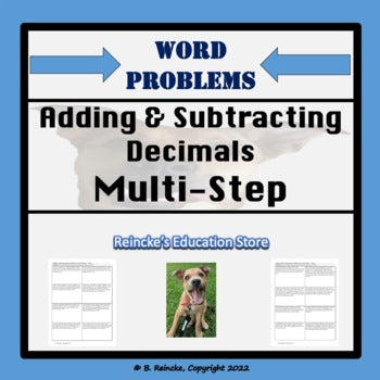 Adding and Subtracting Decimals Multi-Step Word Problems (4 worksheets)