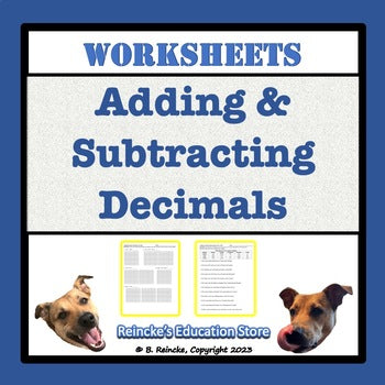 Adding and Subtracting Decimals Worksheets