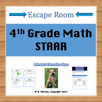 4th Grade Math STAAR Escape Room Part 2 (Digital or Paper)